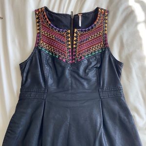 FREE PEOPLE FEAUX LEATHER DRESS